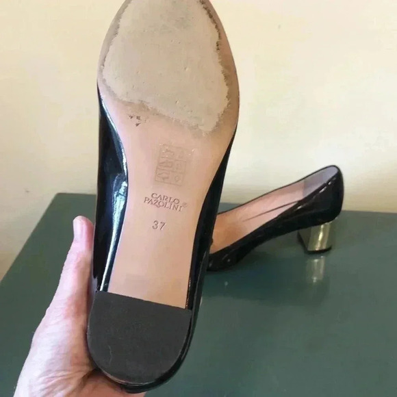 Carlo Pazolini black pumps with gold heel - Picture 5 of 8